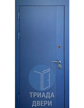 элитная квартирная дверь из стали с синей мдф отделкой