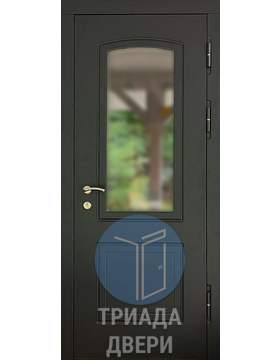 недорогая дверь со стеклом и темным мдф