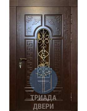 наружная дверь для дачи с ковкой поверх стекла
