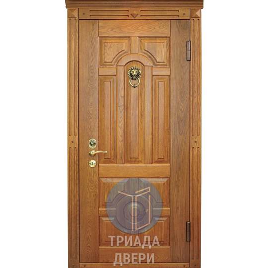элитная дверь стальная, с кованой стучалкой