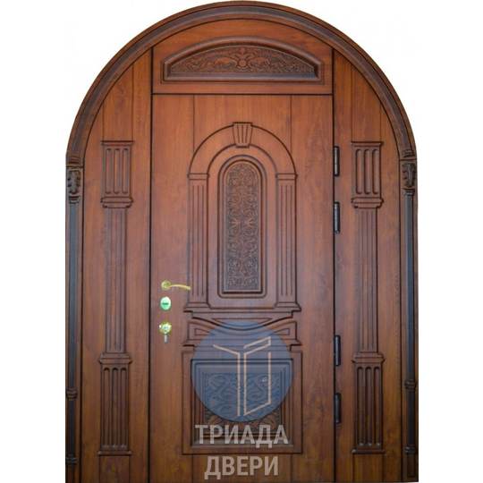 одностворчатая утепленная дверь арочного типа с боковыми вставками