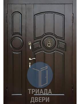 двустворчатая дверь с мдф в кирпичный дом