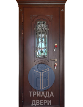 одностворчатая дверь с ковкой для загородного дома
