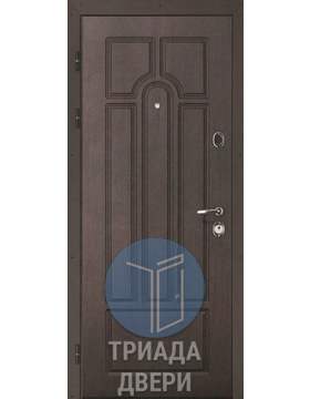 темная дверь из металла с двусторонней отделкой мдф в квартиру